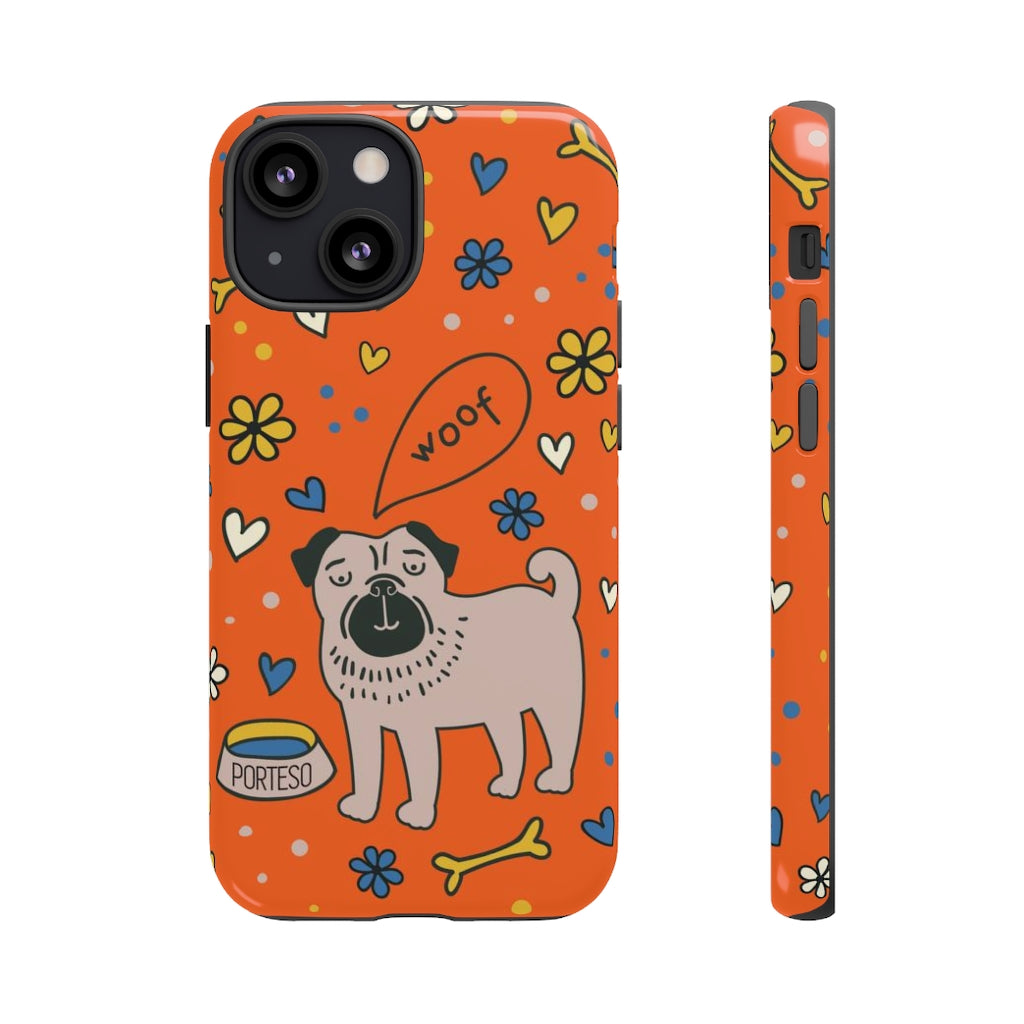 Dog and Bone Hard Shell Phone Case