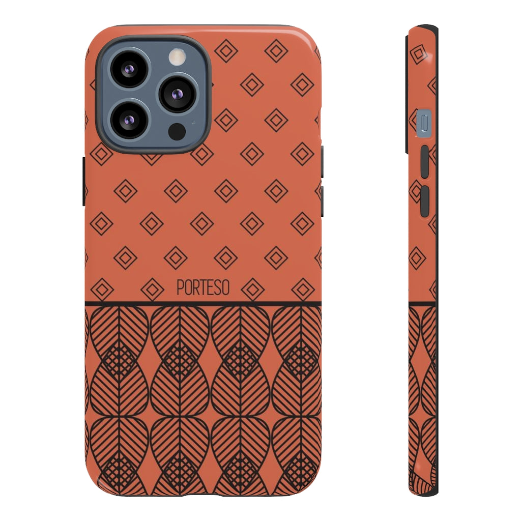 Triangles Hard Shell Phone Case in Orange/Red