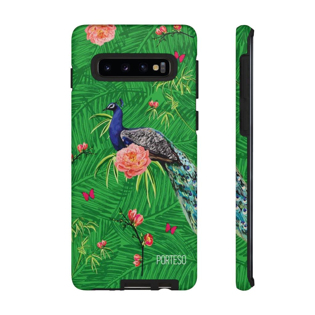 Tropical Peacock Hard Shell Phone Case