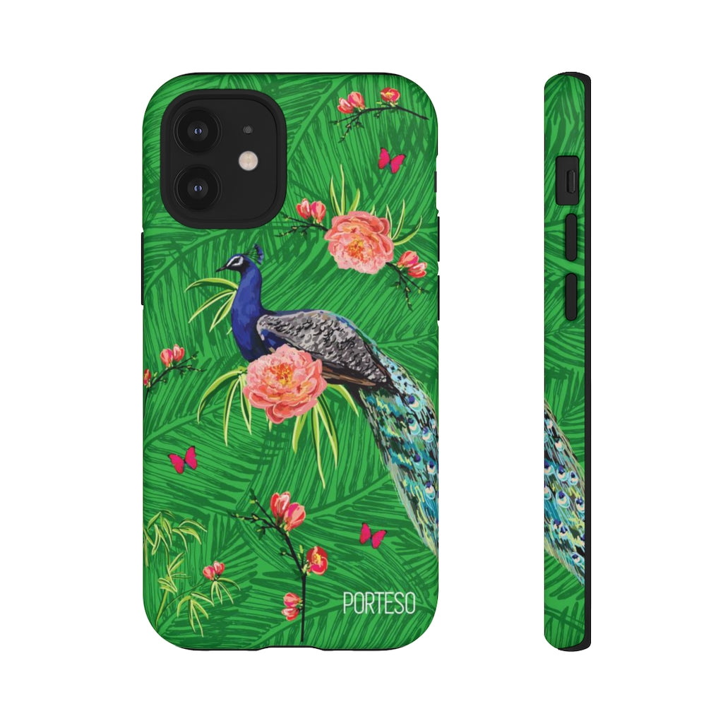 Tropical Peacock Hard Shell Phone Case