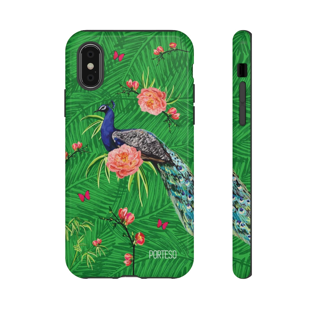 Tropical Peacock Hard Shell Phone Case