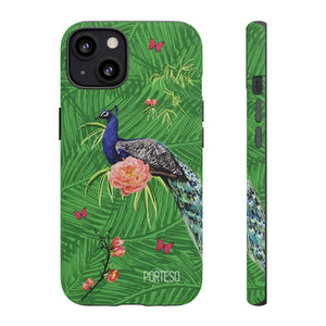 Tropical Peacock Hard Shell Phone Case