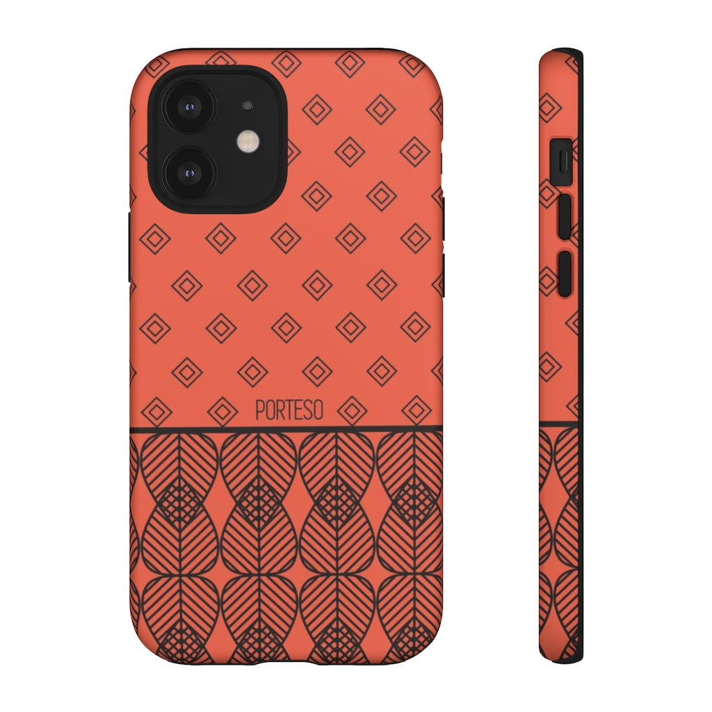 Triangles Hard Shell Phone Case in Orange/Red