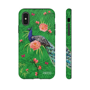 Tropical Peacock Hard Shell Phone Case