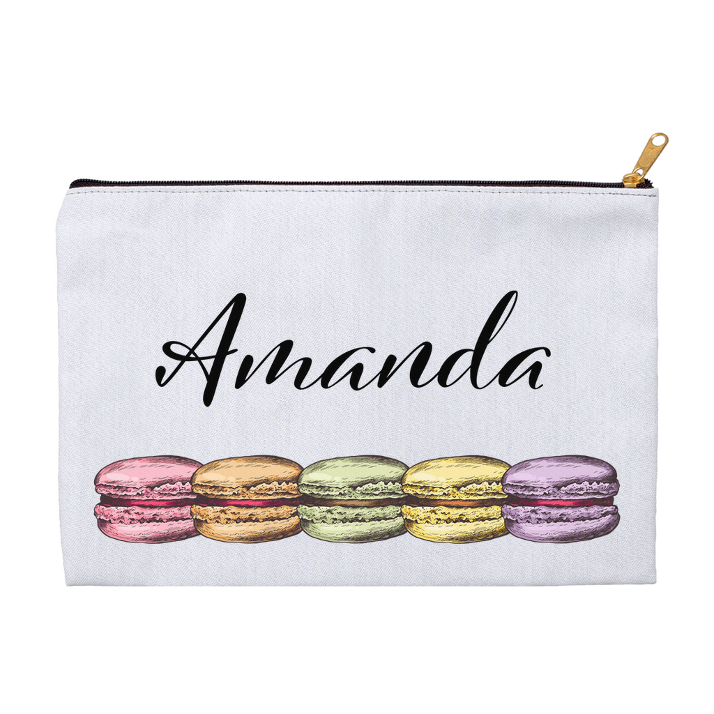 Personalized Makeup Bag with Macarons