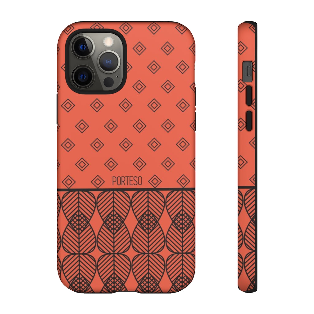 Triangles Hard Shell Phone Case in Orange/Red