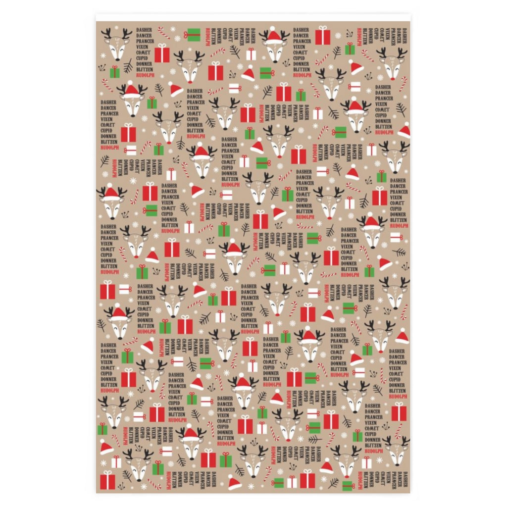 Retro Woodland Reindeer Wrapping Paper