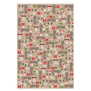 Retro Woodland Reindeer Wrapping Paper