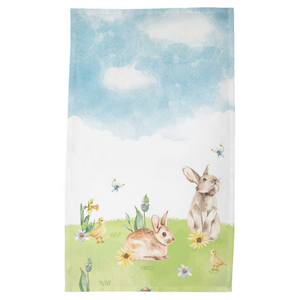 Watercolor Bunny Tea Towel