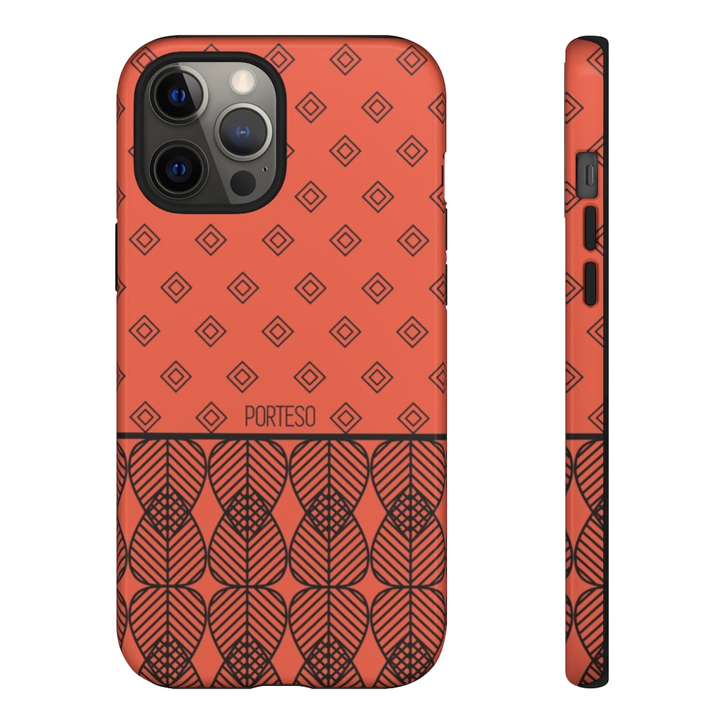 Triangles Hard Shell Phone Case in Orange/Red