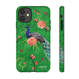 Tropical Peacock Hard Shell Phone Case