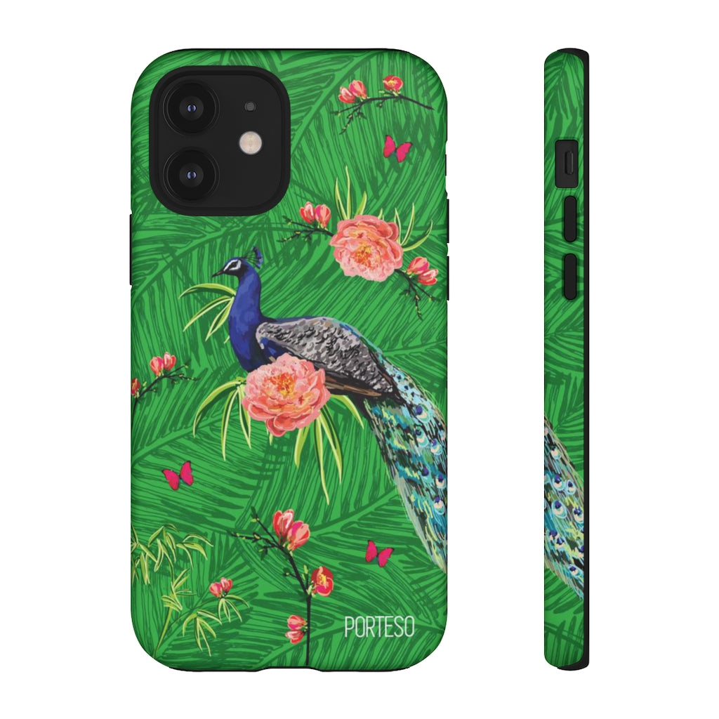 Tropical Peacock Hard Shell Phone Case