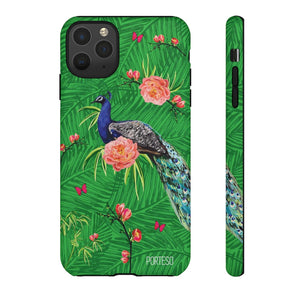 Tropical Peacock Hard Shell Phone Case