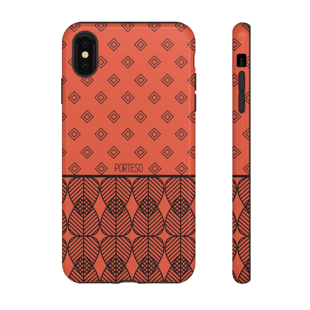 Triangles Hard Shell Phone Case in Orange/Red