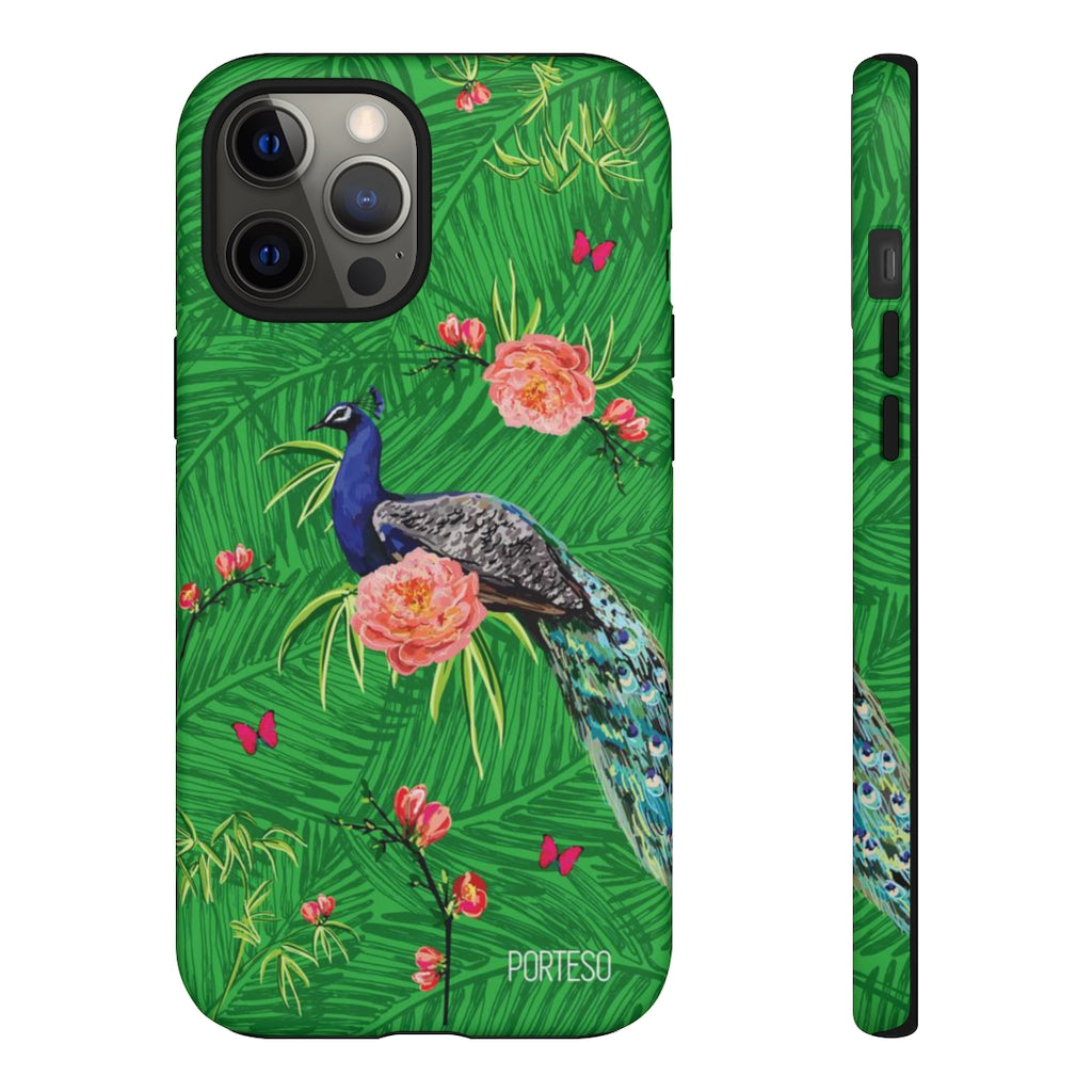 Tropical Peacock Hard Shell Phone Case