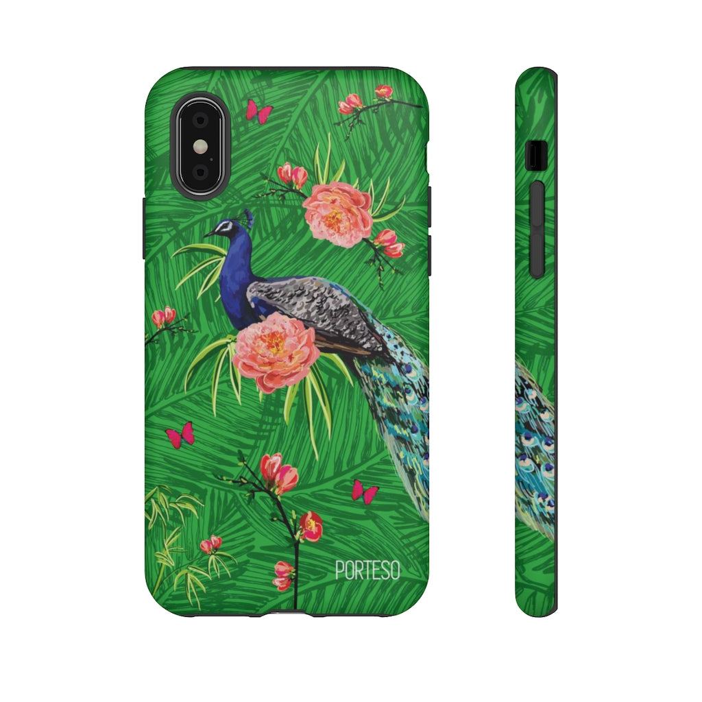 Tropical Peacock Hard Shell Phone Case