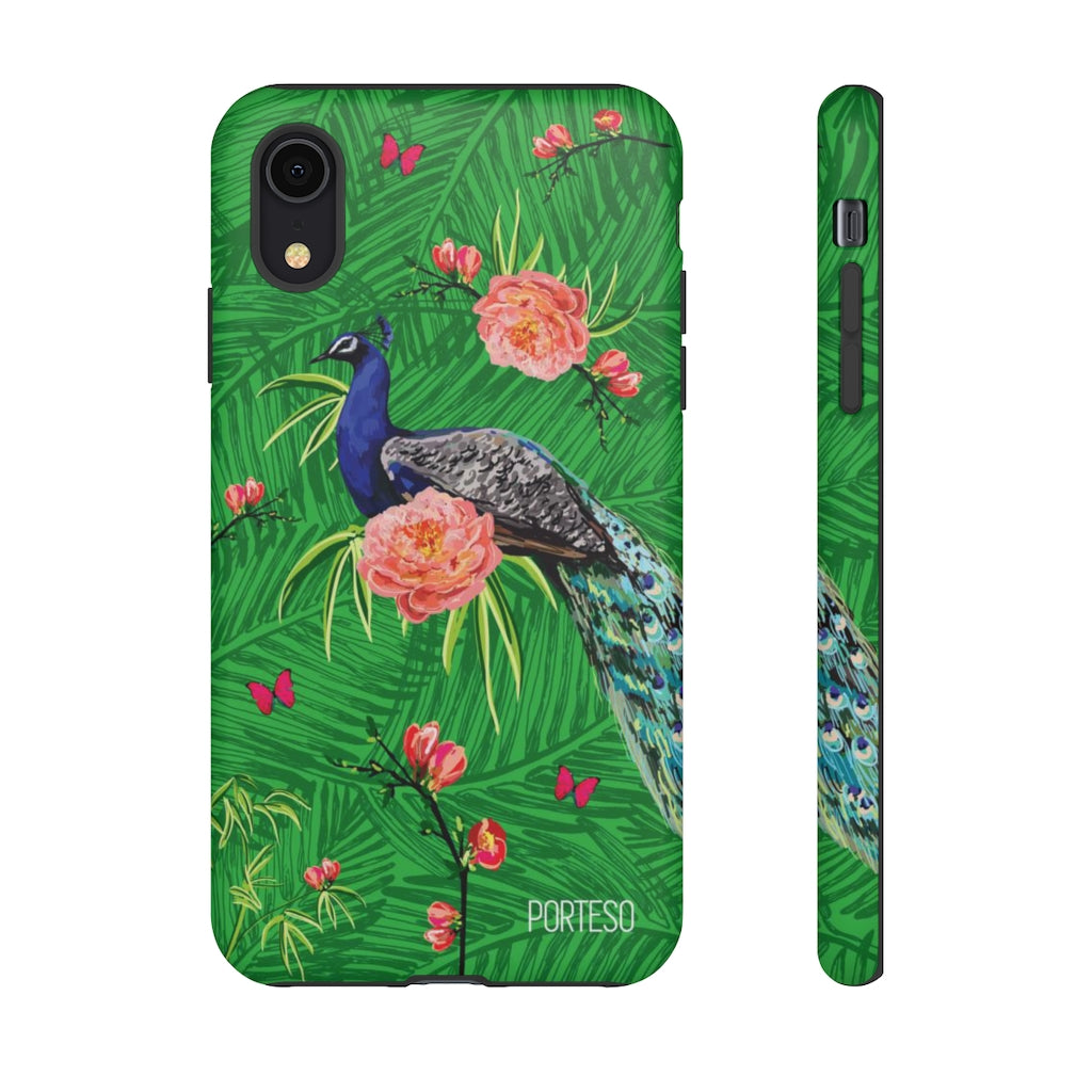 Tropical Peacock Hard Shell Phone Case