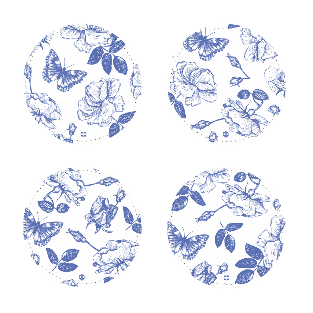 Butterfly Toile Coaster Set