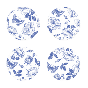 Butterfly Toile Coaster Set