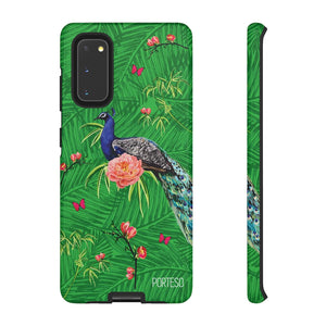 Tropical Peacock Hard Shell Phone Case