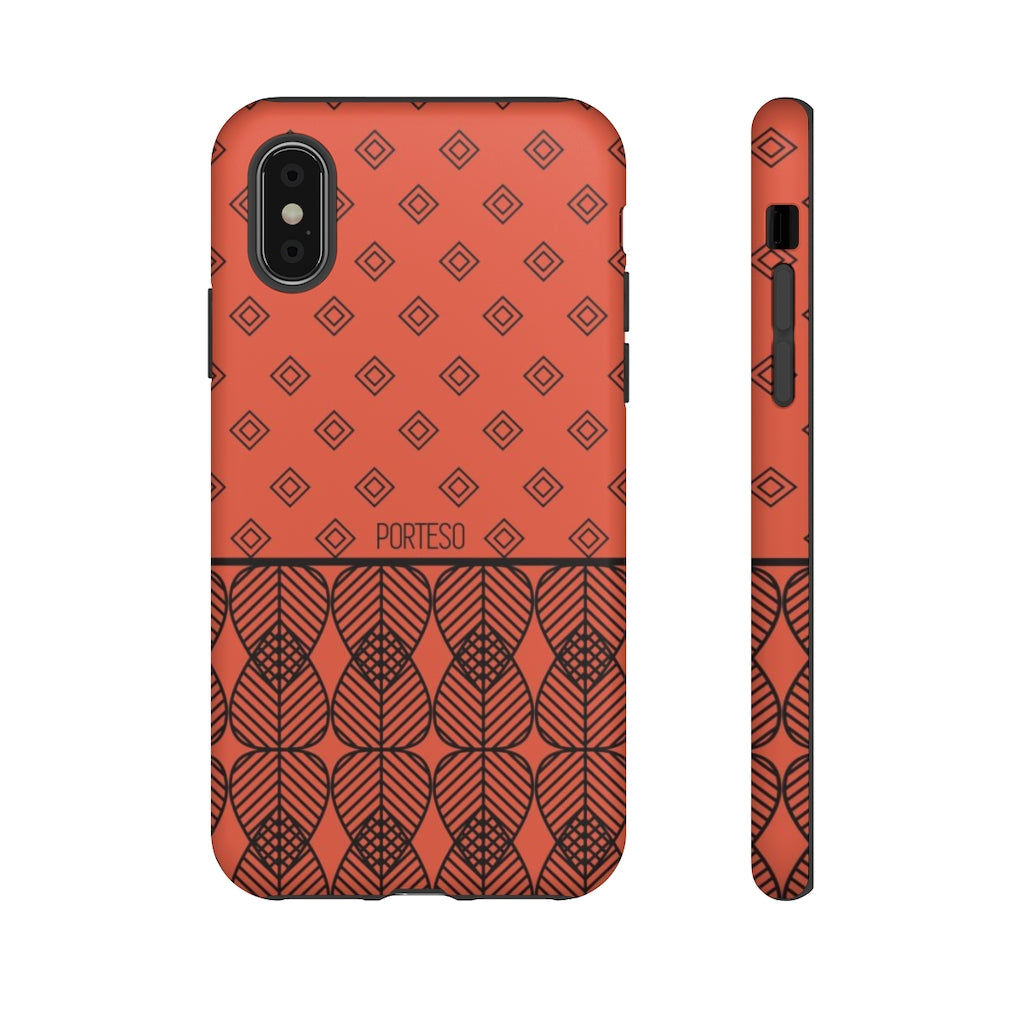 Triangles Hard Shell Phone Case in Orange/Red