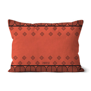 Triangle Print in Coral Pillow