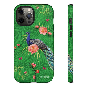 Tropical Peacock Hard Shell Phone Case