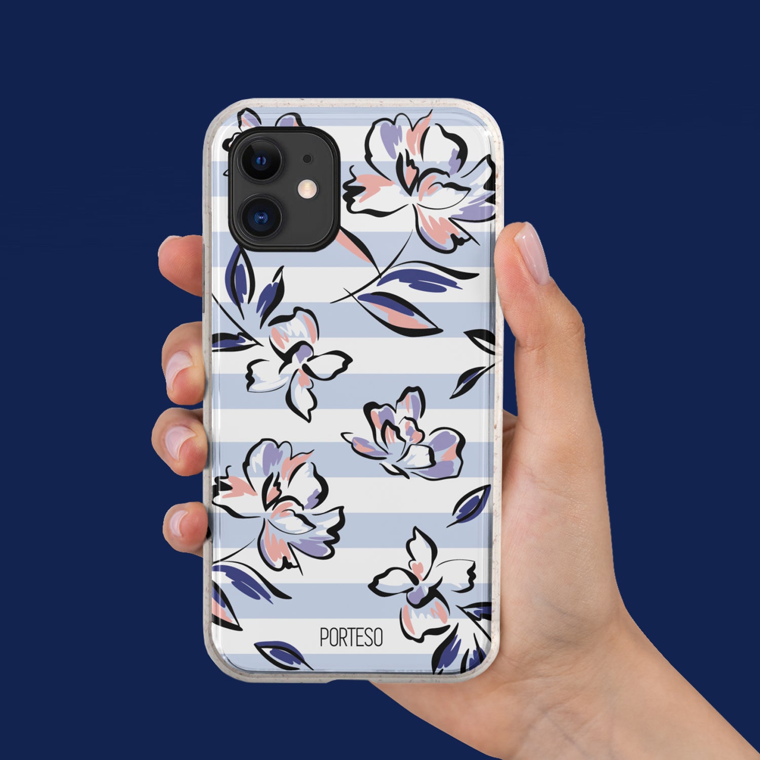 Lavender Stripes Eco Friendly Phone Case