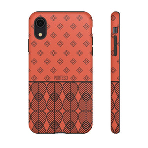 Triangles Hard Shell Phone Case in Orange/Red