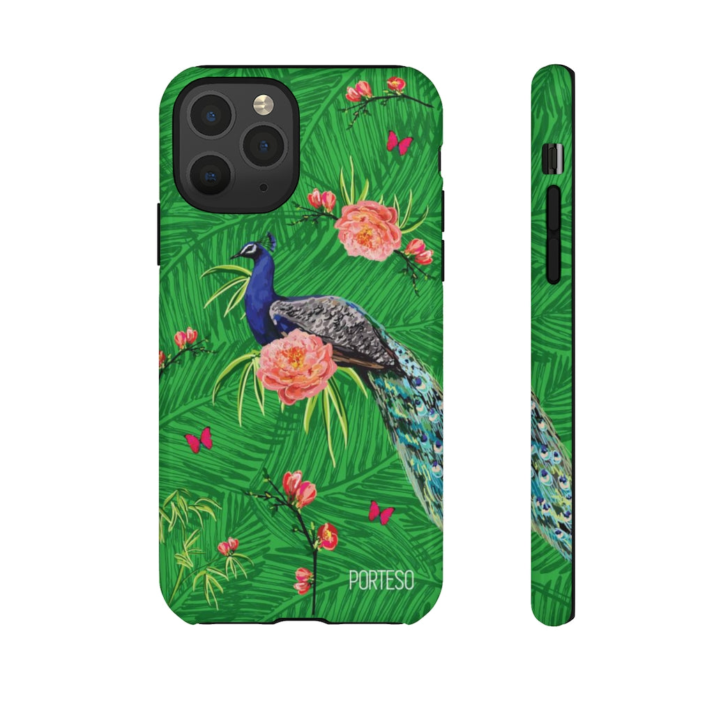 Tropical Peacock Hard Shell Phone Case