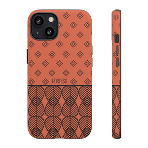 Triangles Hard Shell Phone Case in Orange/Red