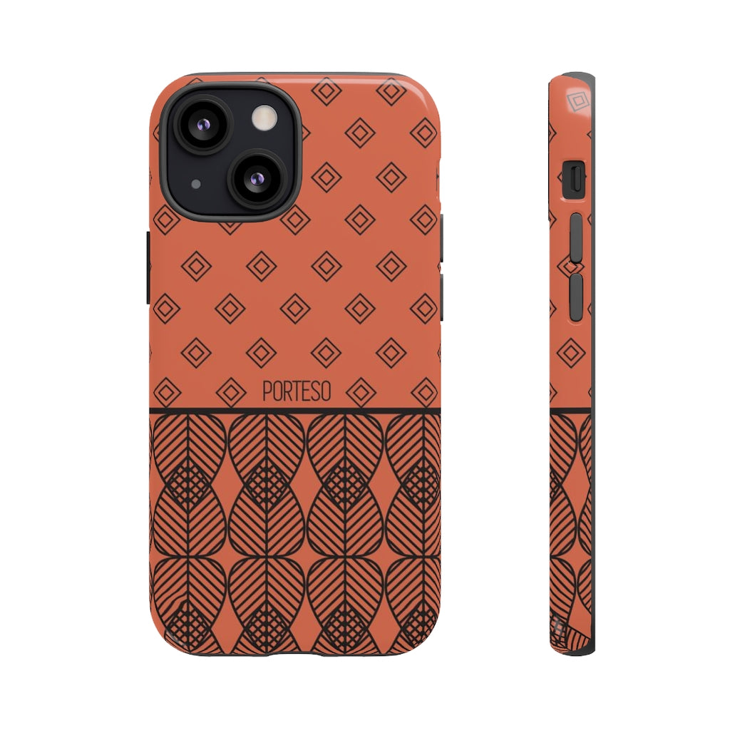 Triangles Hard Shell Phone Case in Orange/Red