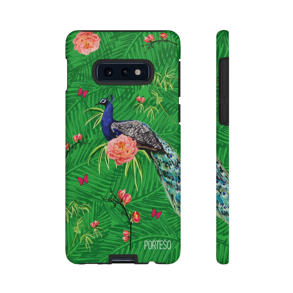 Tropical Peacock Hard Shell Phone Case