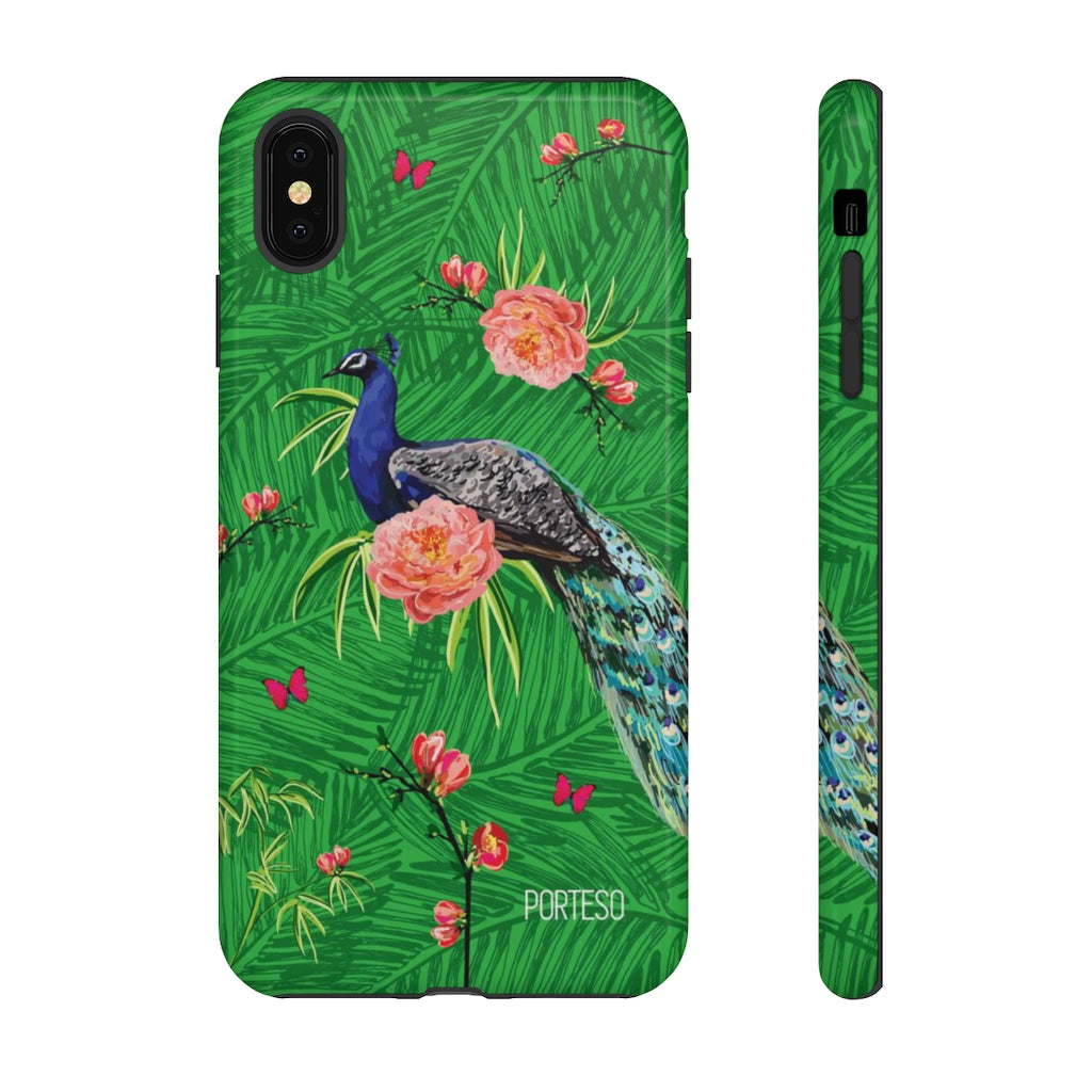 Tropical Peacock Hard Shell Phone Case