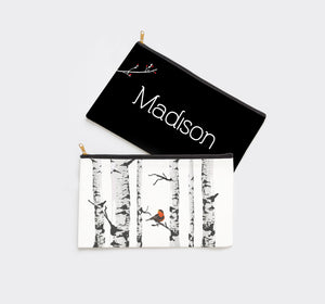 Personalized Winter Trees Makeup Bag