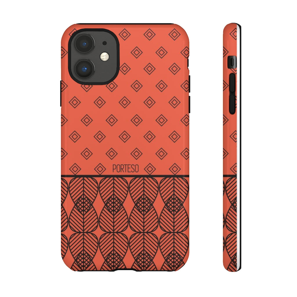 Triangles Hard Shell Phone Case in Orange/Red