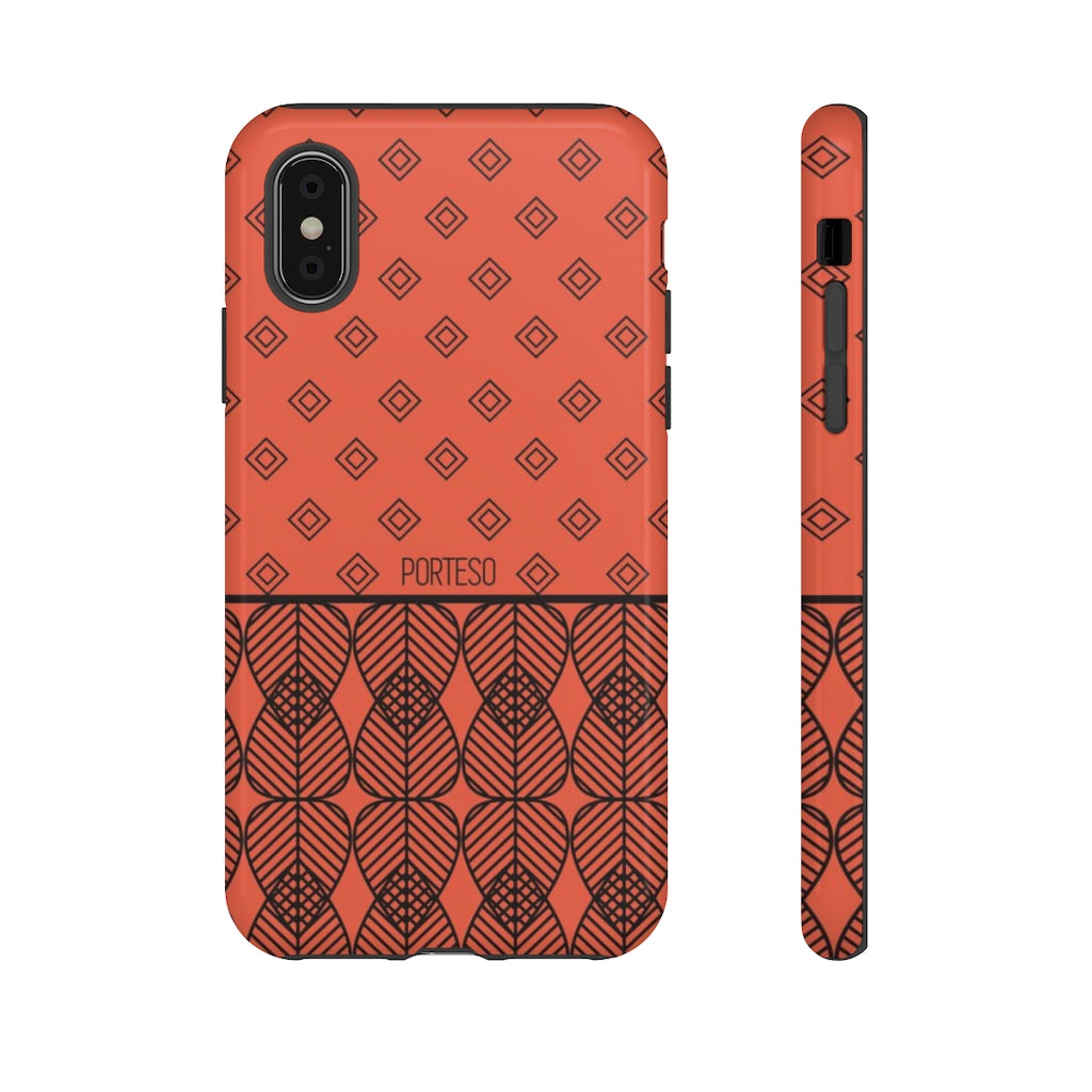 Triangles Hard Shell Phone Case in Orange/Red