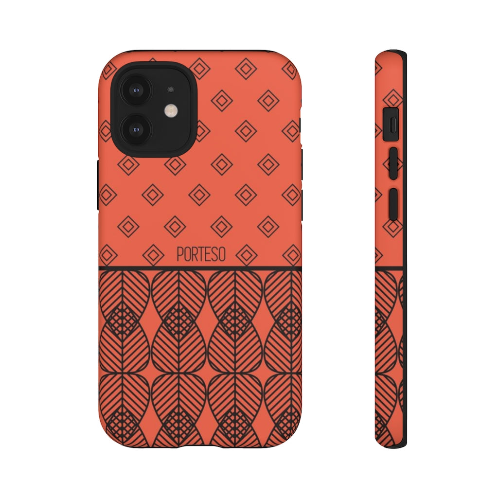 Triangles Hard Shell Phone Case in Orange/Red