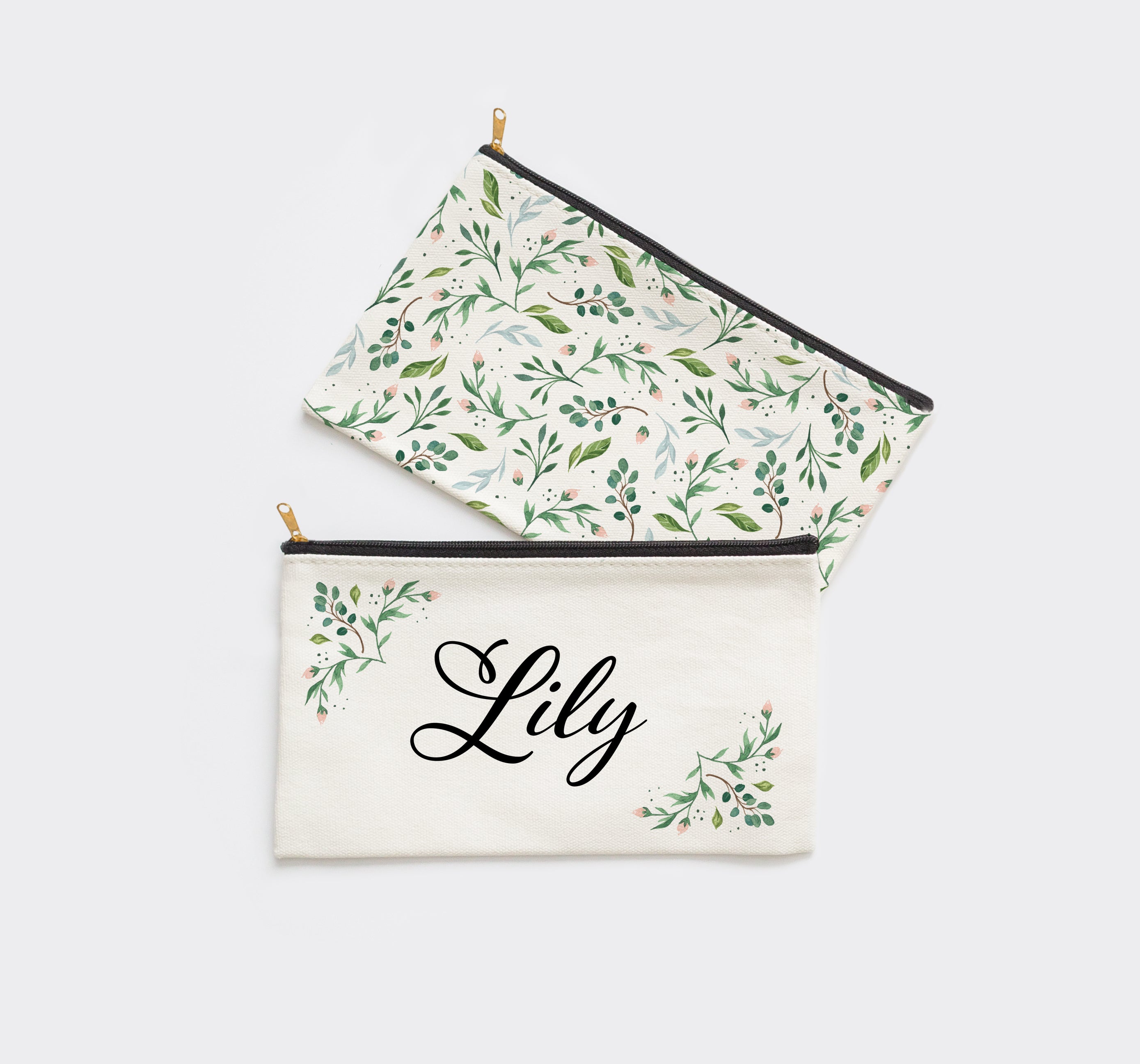 Personalized Makeup Bag in Floral Motif