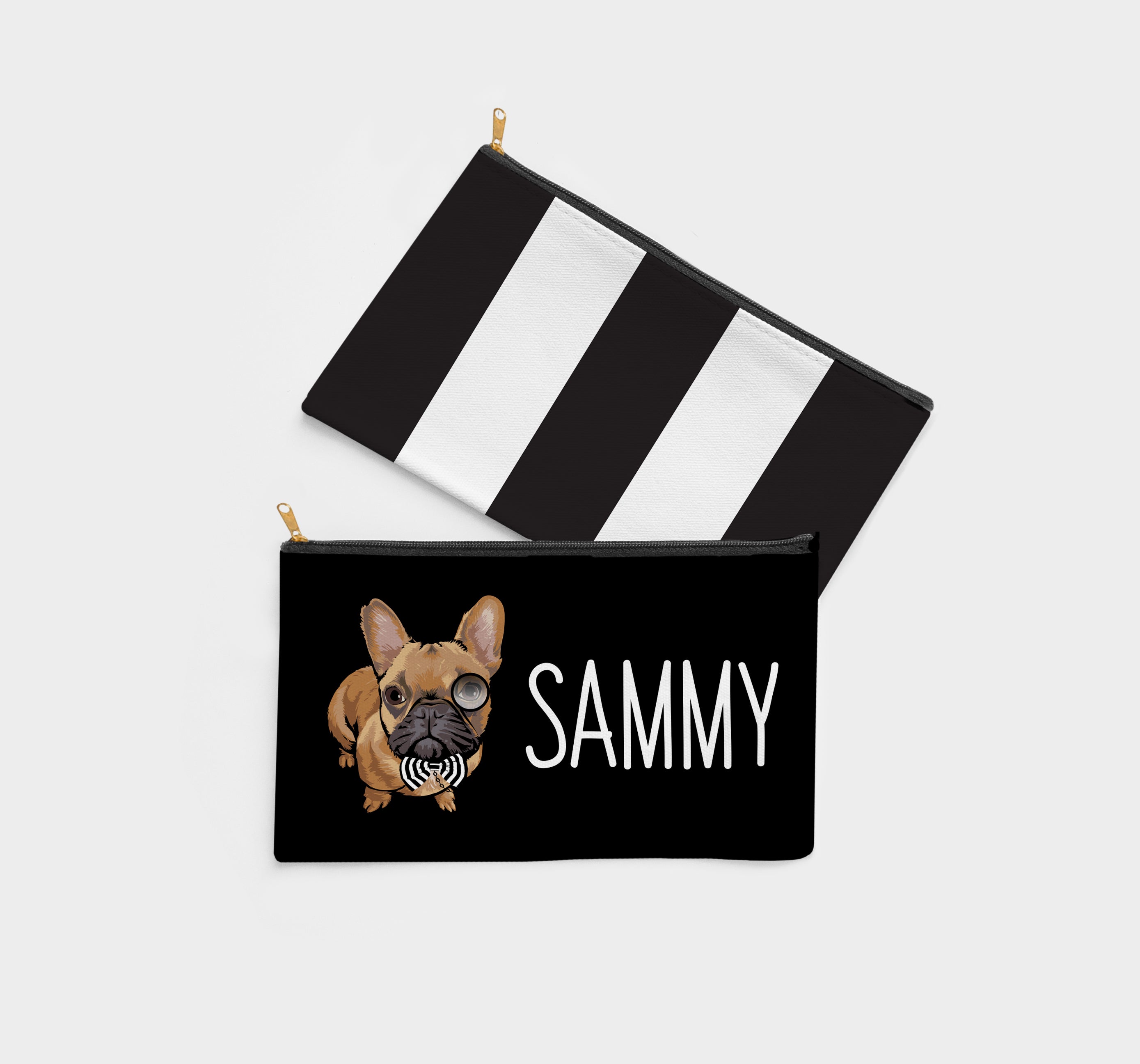 Personalized French Bulldog Makeup Bag