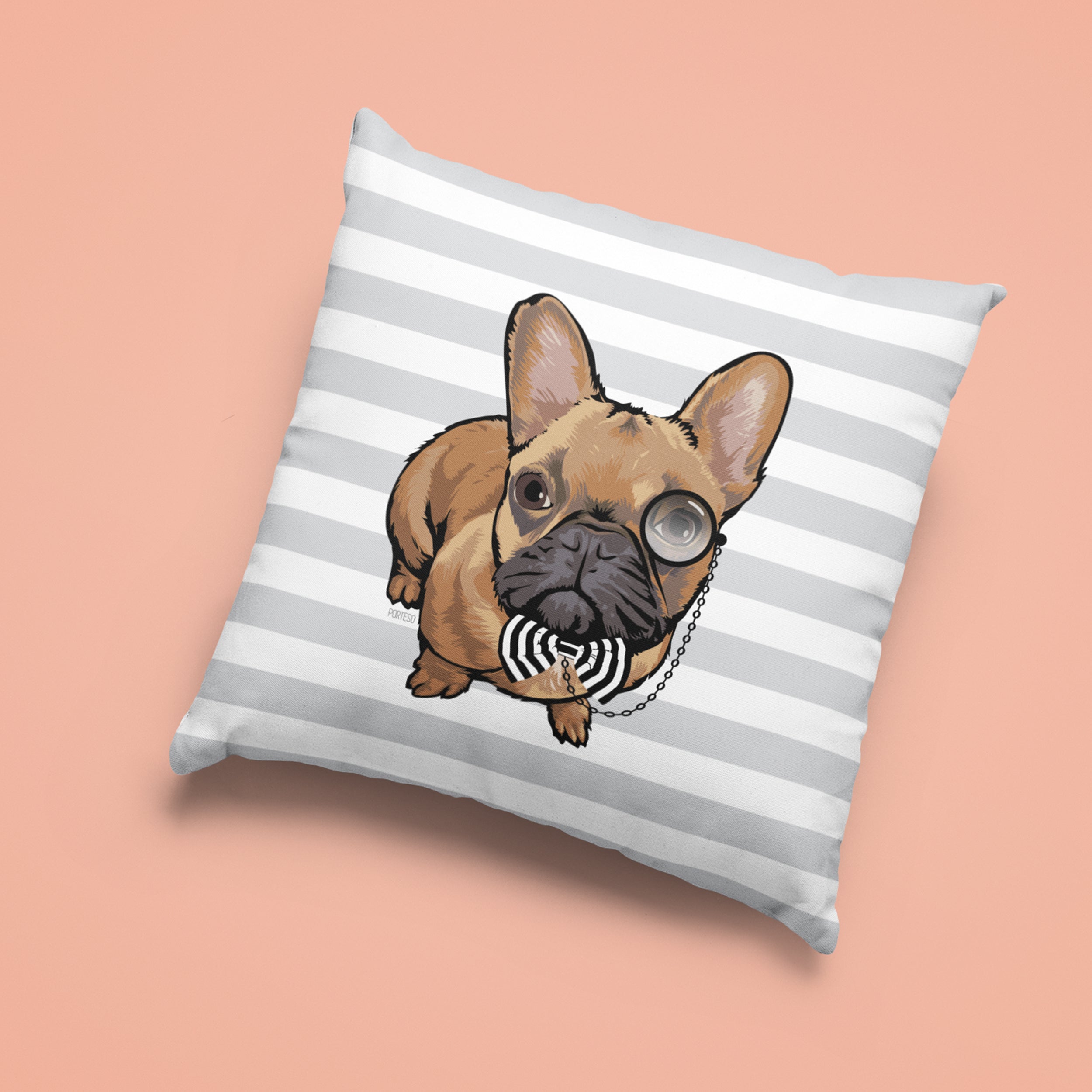 Bowtie Frenchie Pillow