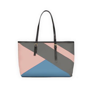 Multi Stripe Tote in Gray and Blossom