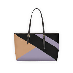 Multi Stripe Tote in Lavender and Butterscotch