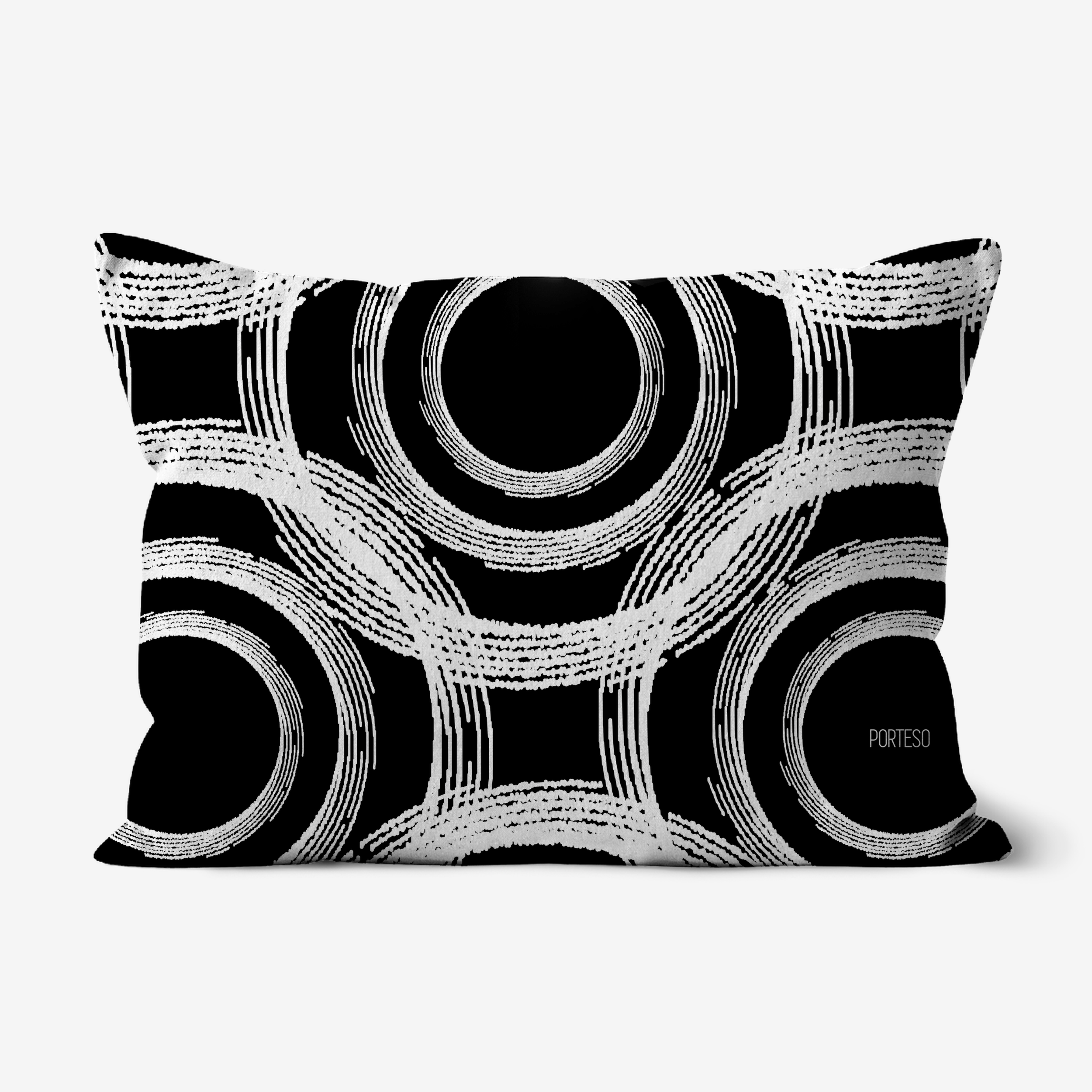 Geo White Circle Pillow