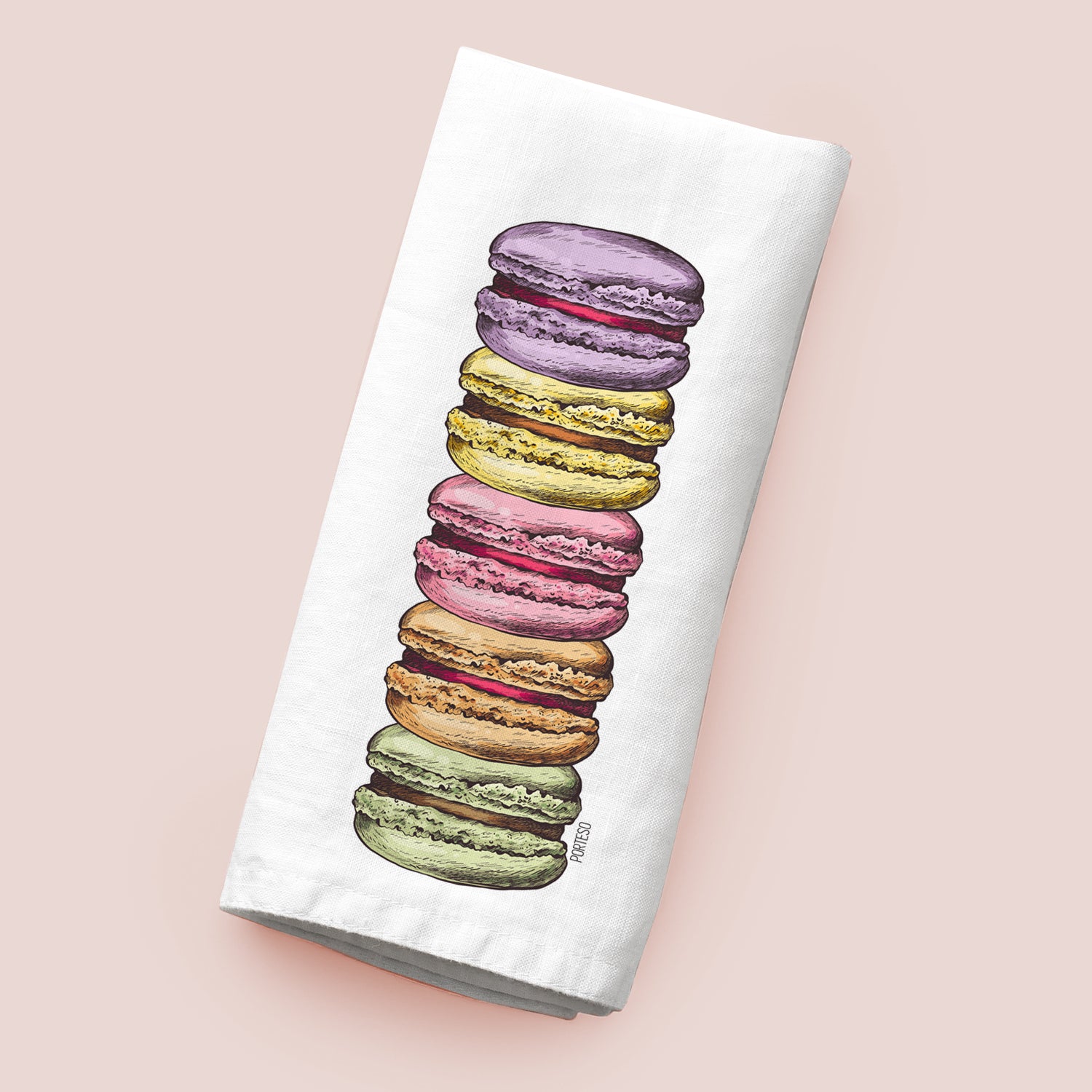 Colorful Macarons Tea Towel