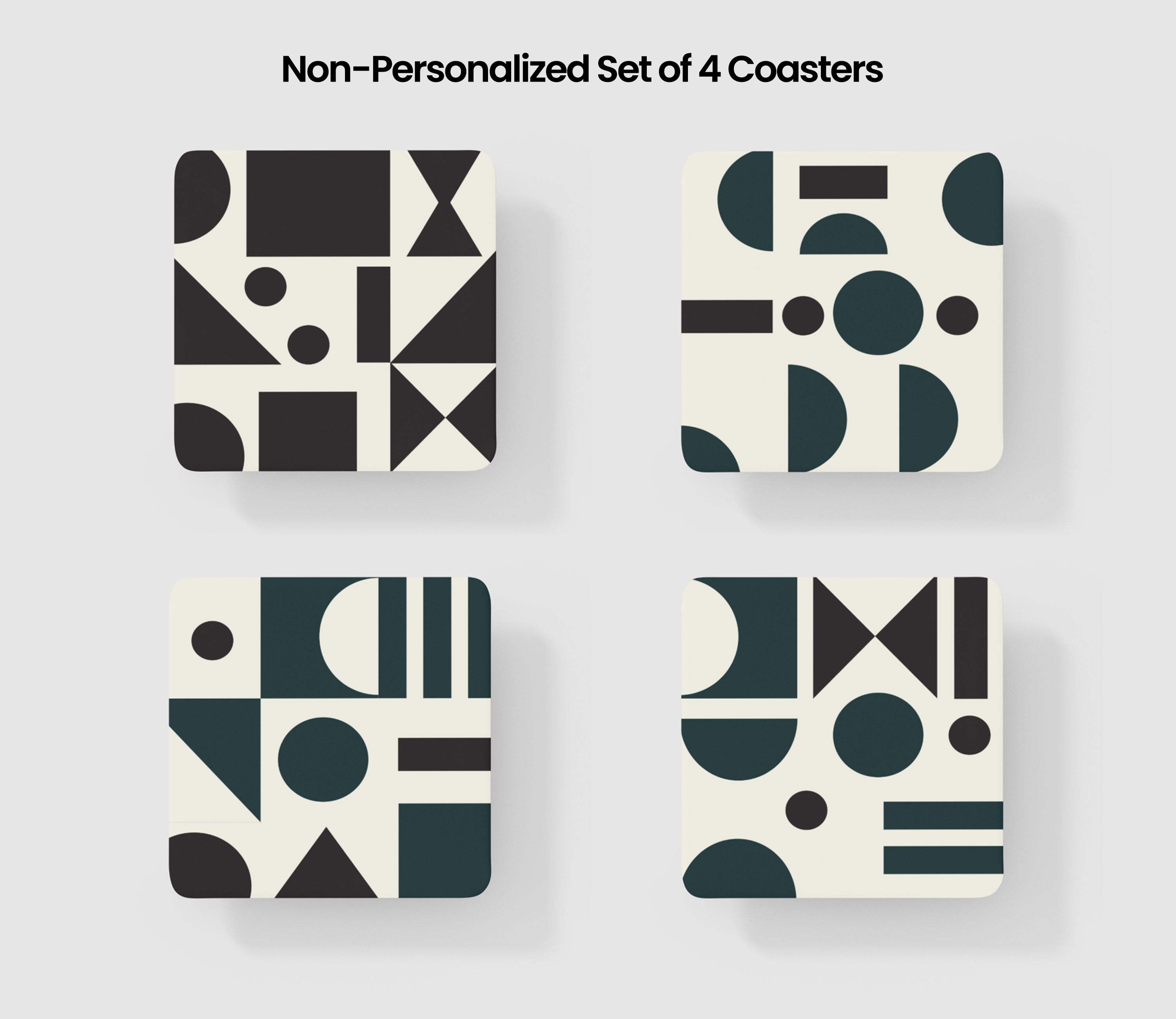 Retro Mid Century Black and Cream Coasters