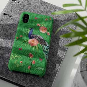 Tropical Peacock Hard Shell Phone Case