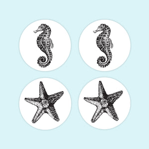 Seahorse and Starfish Sticker Set