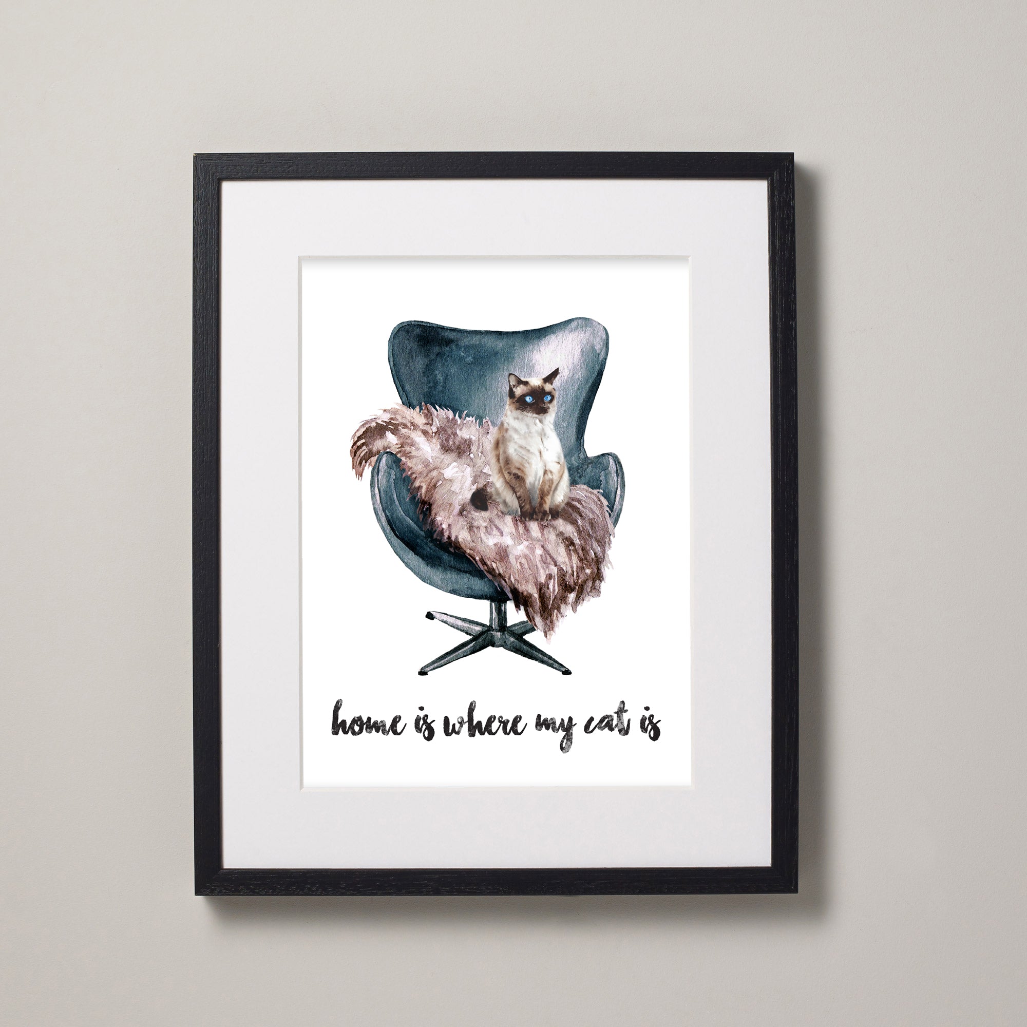 Watercolor Siamese Cat Fine Art Print