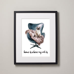 Watercolor Siamese Cat Fine Art Print